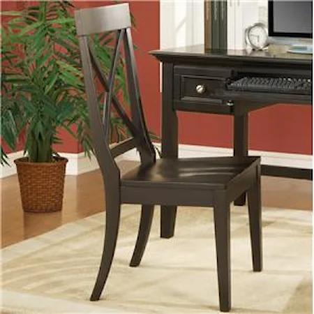 Transitional X-Back Desk Side Chair